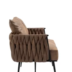 Modern Accent Metal Frame Tufted Sofa With Arms - ModernLuxe -Baxton Studio Store GUEST 55115e7b e60e 4ea9 83c1 e2c4e05bd33d