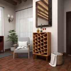 Modern Wood Wine Rack Brown - Olivia & May -Baxton Studio Store GUEST 552884e0 661f 4881 9078 7d31981c249a