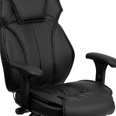 Emma And Oliver High Back Black LeatherSoft Multifunction Ergonomic Office Chair, Lumbar Knob 6 Emma And Oliver High Back Black LeatherSoft Multifunction Ergonomic Office Chair, Lumbar Knob - Image 4