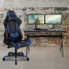 Emma And Oliver Gaming Bundle-Desk, Cup Holder/Headphone Hook & Reclining Chair