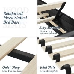 Yaheetech Upholstered Bed Frame With Button-Tufted Headboard -Baxton Studio Store GUEST 56bdce78 d75e 4e82 8cee a4d6f0aab81b