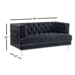 64" Ansario Sofa Charcoal Velvet - Acme Furniture -Baxton Studio Store GUEST 5731b435 2301 4f65 afde fd43984da03f