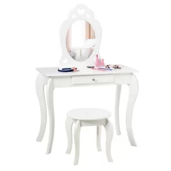 Costway Kids Vanity Set Princess Makeup Dressing Play Table Set W/Mirror -Baxton Studio Store GUEST 5766641d 3a49 43fc b65e 098227fae6bb