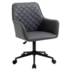 Vinsetto Mid Back Modern Home Office Chair Swivel Computer Desk Chair With Adjustable Height, Microfiber Cloth, Diamond Line Design, And Padded Armrests -Baxton Studio Store GUEST 581a25c1 d080 45ea 8f42 19d42eba5e34