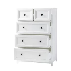 Farmhouse 5 Drawer Grooved Tall Storage Dresser White - Saracina Home 26 Farmhouse 5 Drawer Grooved Tall Storage Dresser White - Saracina Home -Baxton Studio Store GUEST 59730227 3443 4480 9ec0 c768319687fc