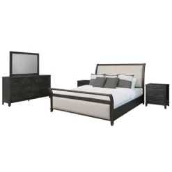 5pc Cindi Sleigh Bedroom Set Gray - Abbyson Living -Baxton Studio Store GUEST 59736b0e a448 4d56 88b1 b0caf90f6c44