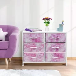 Sorbus Drawer Fabric Dresser For Bedroom And More Pink