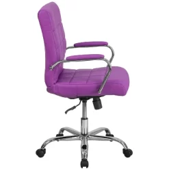 Emma And Oliver Mid-Back Vinyl Executive Swivel Office Chair With Chrome Base And Arms -Baxton Studio Store GUEST 5c213a51 3636 43e0 a22b ec45413f1bff