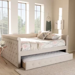 Alena Daybed With Trundle - Baxton Studio -Baxton Studio Store GUEST 5cb672f7 db5b 4f70 8a53 6d77e4d22e90