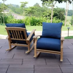 Caterina Teak Patio Rocking Chair With Cushion - Cambridge Casual -Baxton Studio Store GUEST 5ce7d516 3fee 40bd 9b69 7376343aa6bd