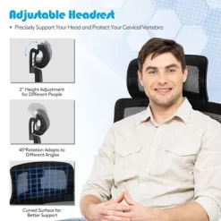 Costway Ergonomic Office Chair High-Back Mesh Chair W/Adjustable Lumbar Support -Baxton Studio Store GUEST 5cff5ede 2fbd 417a 9f4d 46837718445d