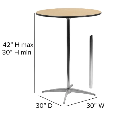 Flash Furniture Lars 30'' Round Wood Cocktail Table With 30'' And 42'' Columns - Set Of 5 5 Flash Furniture Lars 30'' Round Wood Cocktail Table With 30'' And 42'' Columns - Set Of 5 - Image 3