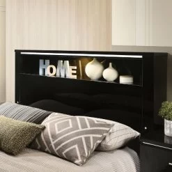 2pc Shorehaven Contemporary Nightstand And Bed Set Black/Chrome - MiBasics -Baxton Studio Store GUEST 5d5fa0d8 137a 40be b26d 2e195306603d