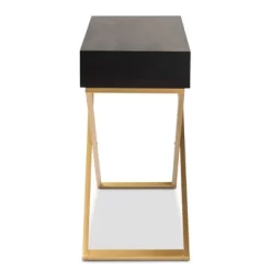 Madan Wood And Metal 2 Drawer Console Table Black/Gold - Baxton Studio -Baxton Studio Store GUEST 5e782d13 d298 4fcc bf30 d61d52e76bcd