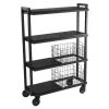 Cart System With Wheels 4 Tier Black - Atlantic -Baxton Studio Store GUEST 5eafba44 a7c3 454c 8b61 121d2f3e1c6e