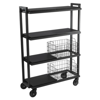 Cart System With Wheels 4 Tier Black - Atlantic 3 Cart System With Wheels 4 Tier Black - Atlantic