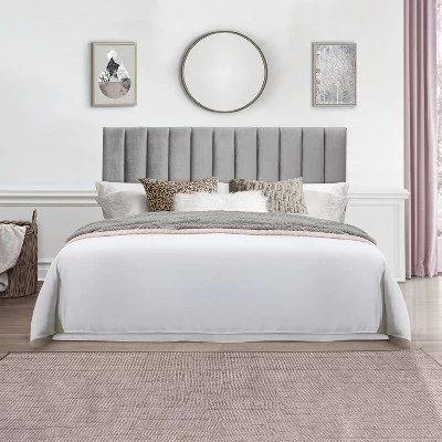 King Crestone Upholstered Headboard With Frame Gray - Hillsdale Furniture 3 King Crestone Upholstered Headboard With Frame Gray - Hillsdale Furniture