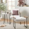 Cushioned Metal & Wood Accent Arm Chair - Cream/Black - Hearth & Hand™ With Magnolia -Baxton Studio Store GUEST 5f0e5097 918e 4add b8ce 8003a991a2a4