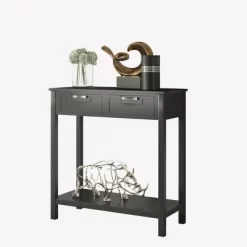 Costway Accent Console Table Entryway Sofa Foyer Table Storage Shelf W/2 Drawers -Baxton Studio Store GUEST 5ff76675 3fda 45f8 8a3d 0a49b7559e1b
