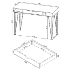 Olvera 1 Drawer Writing Desk With Steel Rebar Base Antique Nutmeg - Coaster -Baxton Studio Store GUEST 60e54a08 c791 401b 9f0e 32e34640f37b