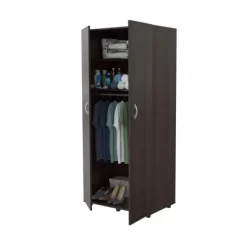 2 Door Wardrobe/Armoire Espresso - Inval -Baxton Studio Store GUEST 60ef63a9 2485 4a73 81b6 e4f18de73187