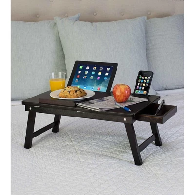 BirdRock HomeMulti-tasking Laptop Bamboo Bed Tray - Walnut 3 BirdRock HomeMulti-tasking Laptop Bamboo Bed Tray - Walnut