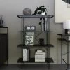 RealRooms Vance 4 Shelf Bookcase, Black Oak -Baxton Studio Store GUEST 61a6198c 2333 4d3e 9204 f35f0da0cad2