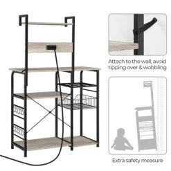 Yaheetech 4-Tier 55" Kitchen Baker's Rack With Power Outlet -Baxton Studio Store GUEST 61d7b03f 0099 4c12 b6f2 13944bf76ed2