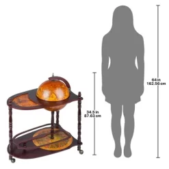 Design Toscano Old World Extended Shelf Italian Replica Globe Bar Cart -Baxton Studio Store GUEST 61f89fd2 e101 4ea5 ac99 b0f448383b89