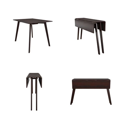 Cosco 48"x30" Wood Drop Leaf Dining & Console Table Dark Mahogany 5 Cosco 48"x30" Wood Drop Leaf Dining & Console Table Dark Mahogany - Image 3