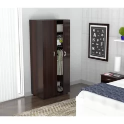 2 Door Wardrobe/Armoire Espresso - Inval -Baxton Studio Store GUEST 62d1fd46 60e9 4b9e 9060 c807f8a73faa