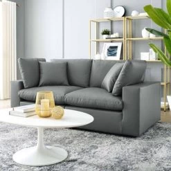 Commix Down Filled Overstuffed Vegan Leather Loveseat - Modway -Baxton Studio Store GUEST 63ef4c38 db8d 46b4 8648 a9c4c92dfdd6