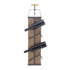 Industrial Wood Wall Wine Rack Brown - Olivia & May -Baxton Studio Store GUEST 646b030b 7ff3 4367 9e23 aa8a8d8946cc