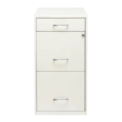 Space Solutions 3 Drawer Letter Width Vertical File Cabinet With Pencil Drawer Pearl White