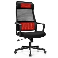 Costway Adjustable Mesh Office Task Chair Heating Lumbar Support Headrest GreyBlack -Baxton Studio Store GUEST 65b299e0 6a9d 47ae b27b 0b5e541d372c