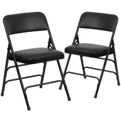 Flash Furniture HERCULES Series Metal Folding Chairs With Padded Seats | Set Of 2 Black Metal Folding Chairs -Baxton Studio Store GUEST 6659e30b a78b 464a b73f 4348a555d31a