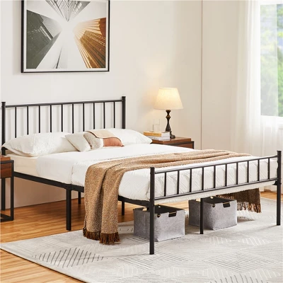 Yaheetech Metal Platform Bed Frame With Spindle Headboard And Footboard 3 Yaheetech Metal Platform Bed Frame With Spindle Headboard And Footboard