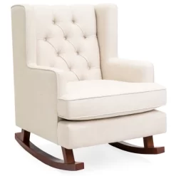 Best Choice Products Rocking Accent Chair, Tufted Upholstered Wingback For Home, Nursery W/ Wood Frame 17 Best Choice Products Rocking Accent Chair, Tufted Upholstered Wingback For Home, Nursery W/ Wood Frame -Baxton Studio Store GUEST 697df558 3b4c 4d50 9022 aaf5d8343fad