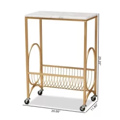 Jacek Metal Wine Cart With Marble Tabletop Gold - Baxton Studio -Baxton Studio Store GUEST 69cc7d57 29dd 4d4e a85e 6b30568ded3d