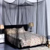 4 Corner Post Bed Canopy Mosquito Net Full Queen King Size Netting Bedding Black -Baxton Studio Store GUEST 69dffa26 8819 4663 b6f8 260353038d5d