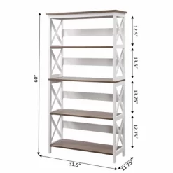 60" Oxford 5 Tier Bookcase - Breighton Home -Baxton Studio Store GUEST 6a506965 0fda 4c97 b7d6 ab71174fa628
