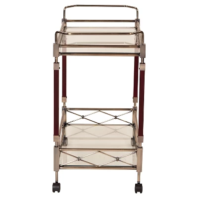 Melrose Serving Cart Antique Brass - OSP Home Furnishings 3 Melrose Serving Cart Antique Brass - OSP Home Furnishings