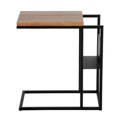 Blackened Bronze And Rustic Oak Side Table - Henn&Hart