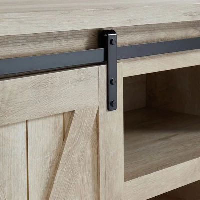 Edyo Living Rustic Farmhouse Wood TV Stand Media Console Table With Sliding Barn Doors And Adjustable Shelves For TVs Up To 65 Inches 4 Edyo Living Rustic Farmhouse Wood TV Stand Media Console Table With Sliding Barn Doors And Adjustable Shelves For TVs Up To 65 Inches - Image 2