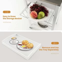 Costway Compact Kitchen Island Cart Rolling Service Trolley WithStainless Steel Top Basket 18 Costway Compact Kitchen Island Cart Rolling Service Trolley WithStainless Steel Top Basket -Baxton Studio Store GUEST 6d12b3d7 0480 4e1e bf51 084fc2612c3c