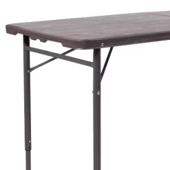 Emma And Oliver 4-Foot Height Adjustable Bi-Fold Dark Gray Plastic Folding Table With Handle -Baxton Studio Store GUEST 6d699504 90ff 4556 92c1 7ef350e98151