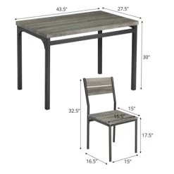 Zenvida Dining Table Set For 4, Rustic Grey 5 Piece Dinette Set Kitchen Table 4 Chairs 11 Zenvida Dining Table Set For 4, Rustic Grey 5 Piece Dinette Set Kitchen Table 4 Chairs -Baxton Studio Store GUEST 6d9e2458 408a 49bc 8cae 19133617ae7f