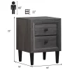 Costway 2PCS Nightstand W/2 Drawer Multipurpose Retro Grey Bedside Table Fully Assembled -Baxton Studio Store GUEST 6e06a4aa 67dd 46e3 955a 7b35b7696ef9
