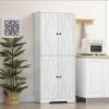 HOMCOM 70.75" Farmhouse Tall Kitchen Pantry Storage Cabinet, Freestanding Cabinets With Doors And Shelves, Kitchen Shelf Storage With 4 Tiers, White -Baxton Studio Store GUEST 6e848fa2 c889 49b2 bea8 43c2bc38e2c3