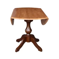 30.3" Gracelyn Round Dual Drop Leaf Pedestal Extendable Dining Table Cinnamon/Espresso - International Concepts -Baxton Studio Store GUEST 6e9129a6 d4b6 4077 9029 e1360542439c